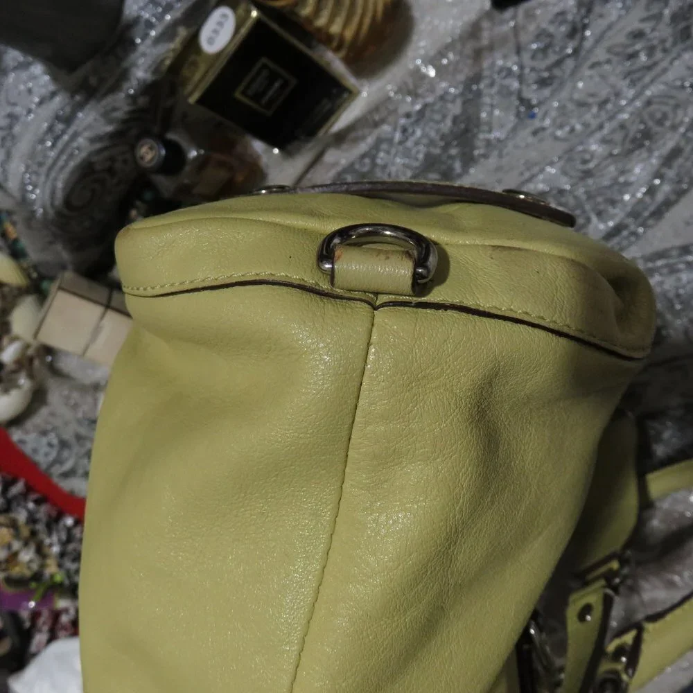 Coach Soho East West Satchel Mustard Yellow Gold Handbag Purse Tote
